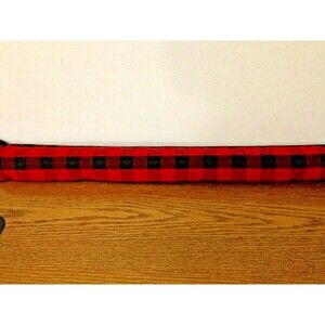 36" Buffalo Check Red & Black Plaid Door Draft Blocker Stopper NEW Unfilled